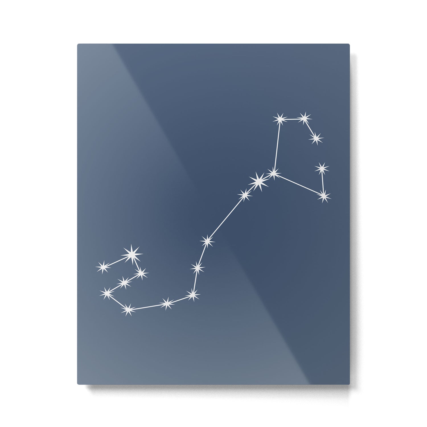 Scorpio Zodiac Star Constellation Line Art Neutral Blue Metal Print Gallery Image 6