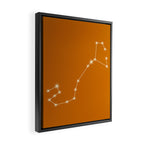 Scorpio Zodiac Star Constellation Line Art Orange Framed Canvas Print Gallery Image 2