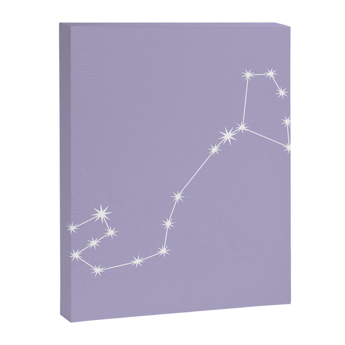 Scorpio Zodiac Star Constellation Line Art Pastel Lavender Canvas Print Gallery Image 1