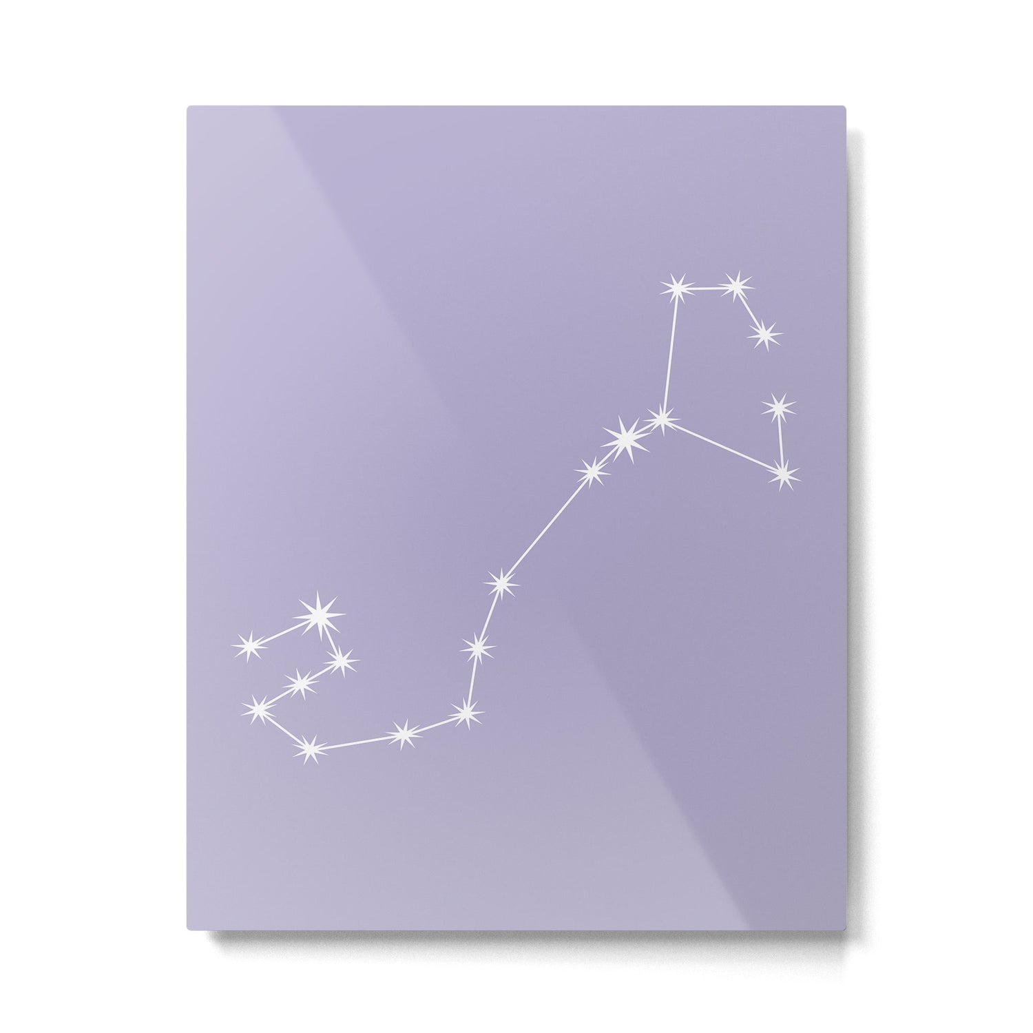 Scorpio Zodiac Star Constellation Line Art Pastel Lavender Metal Print Gallery Image 6