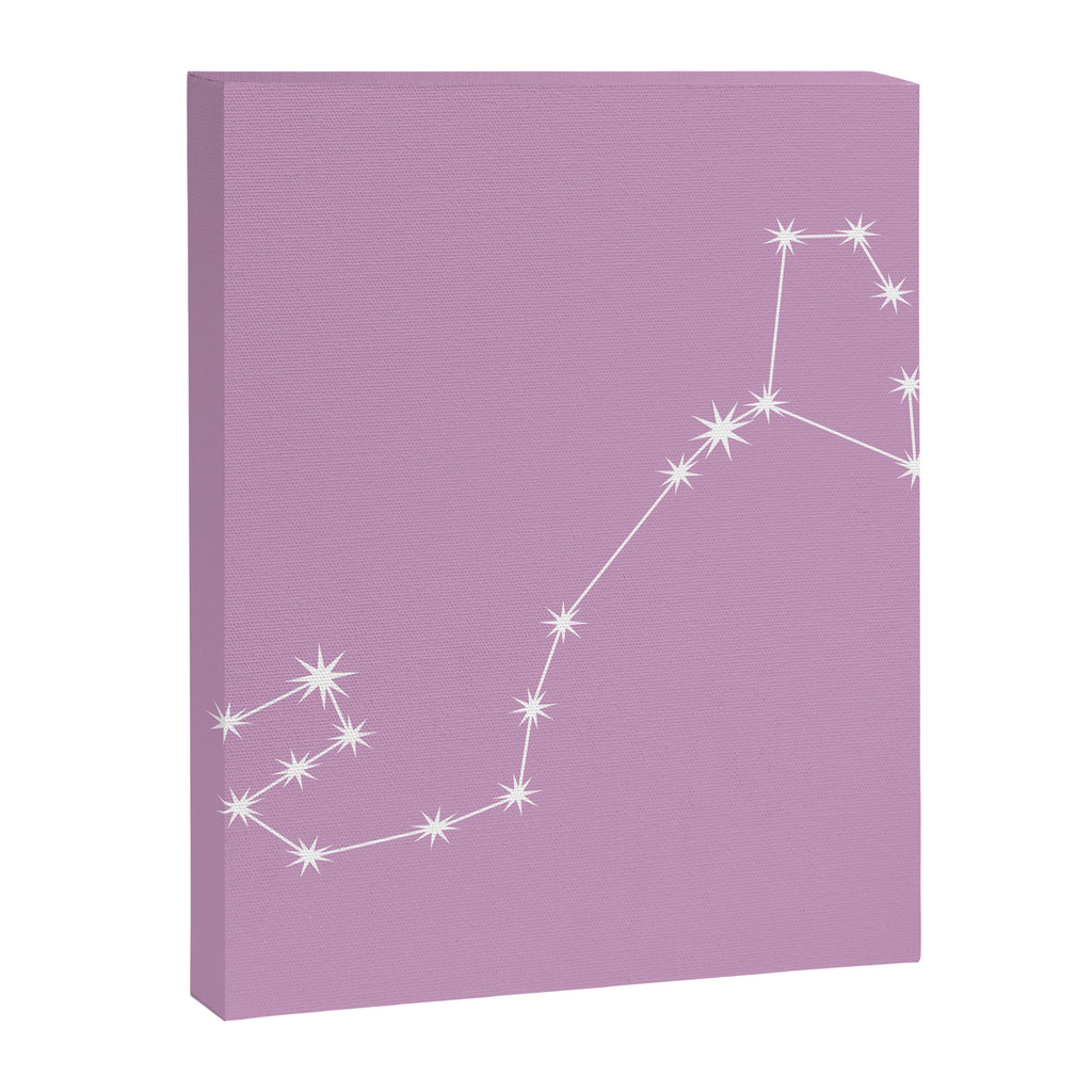 Scorpio Zodiac Star Constellation Line Art Pastel Lilac Canvas Print Gallery Image 8
