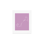 Scorpio Zodiac Star Constellation Line Art Pastel Lilac Art Print Gallery Image 1