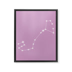 Scorpio Zodiac Star Constellation Line Art Pastel Lilac Framed Canvas Print Gallery Image 8