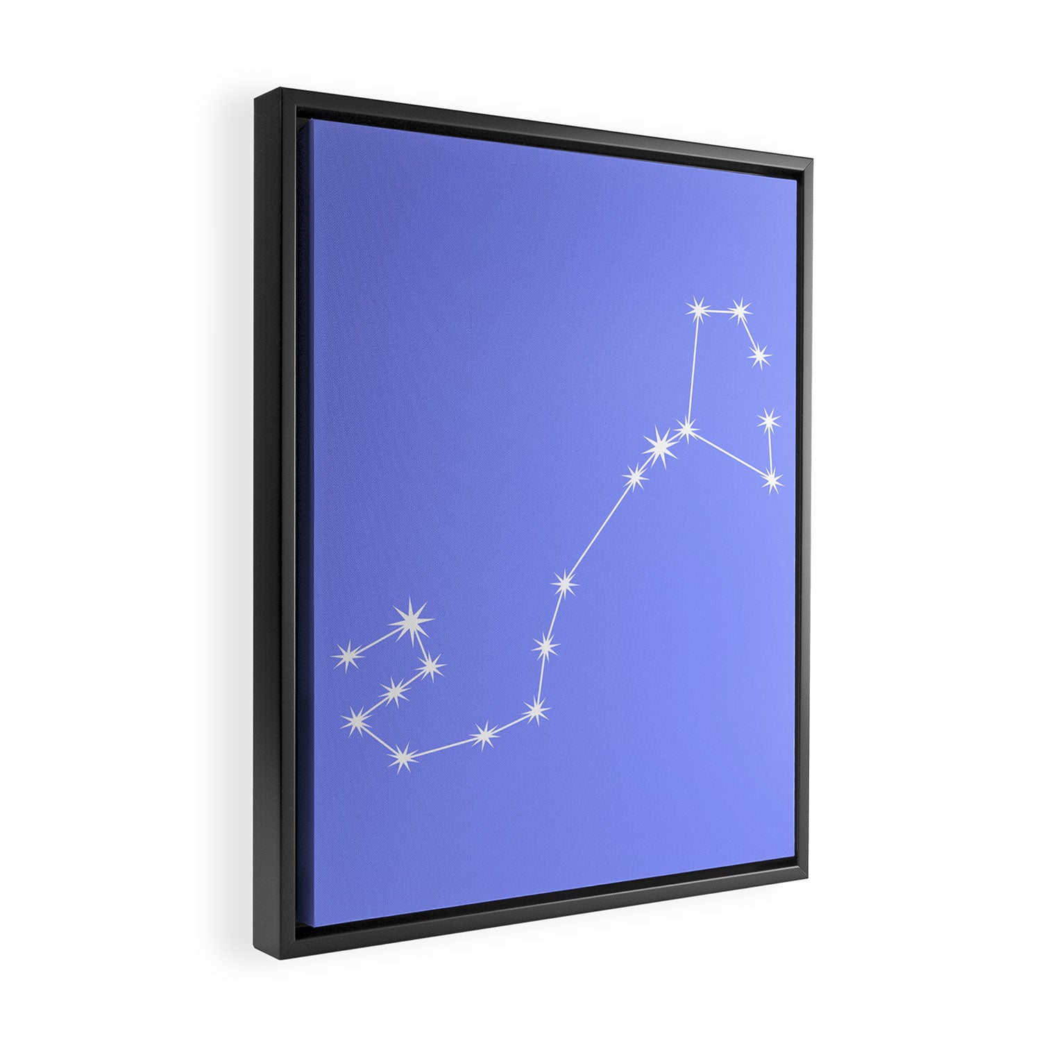 Scorpio Zodiac Star Constellation Line Art Pastel Purple Framed Canvas Print Gallery Image 2