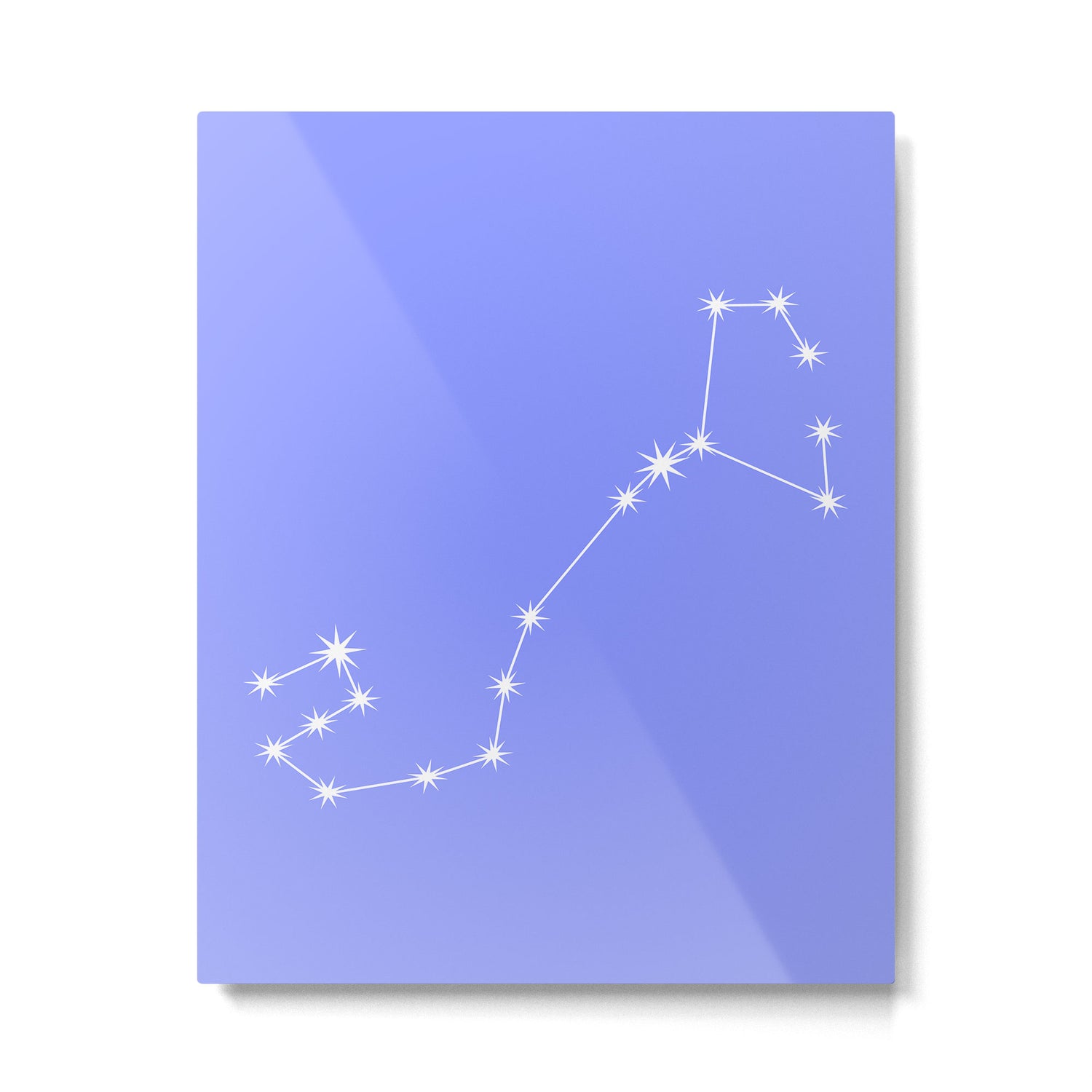 Scorpio Zodiac Star Constellation Line Art Pastel Purple Metal Print Gallery Image 6