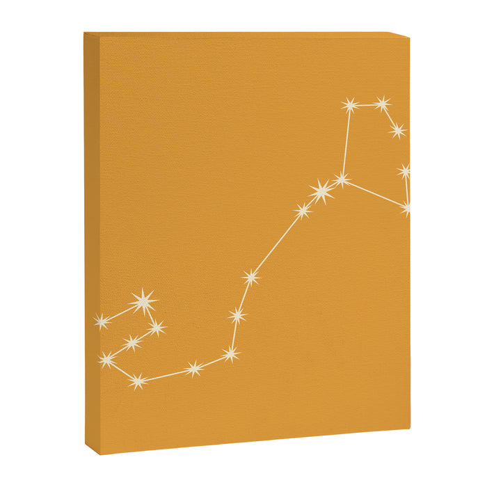 Scorpio Zodiac Star Constellation Line Art Peach Orange Canvas Print Gallery Image 1