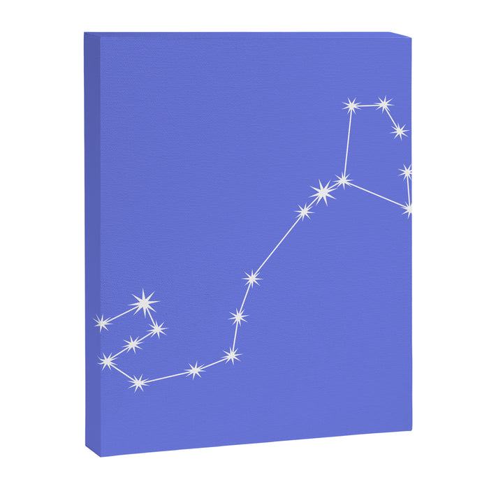 Scorpio Zodiac Star Constellation Line Art Periwinkle Purple Canvas Print Gallery Image 1