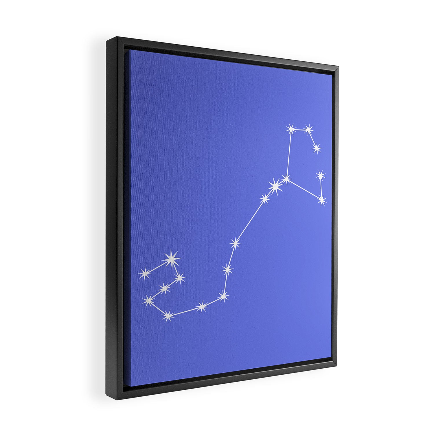 Scorpio Zodiac Star Constellation Line Art Periwinkle Purple Framed Canvas Print Gallery Image 2