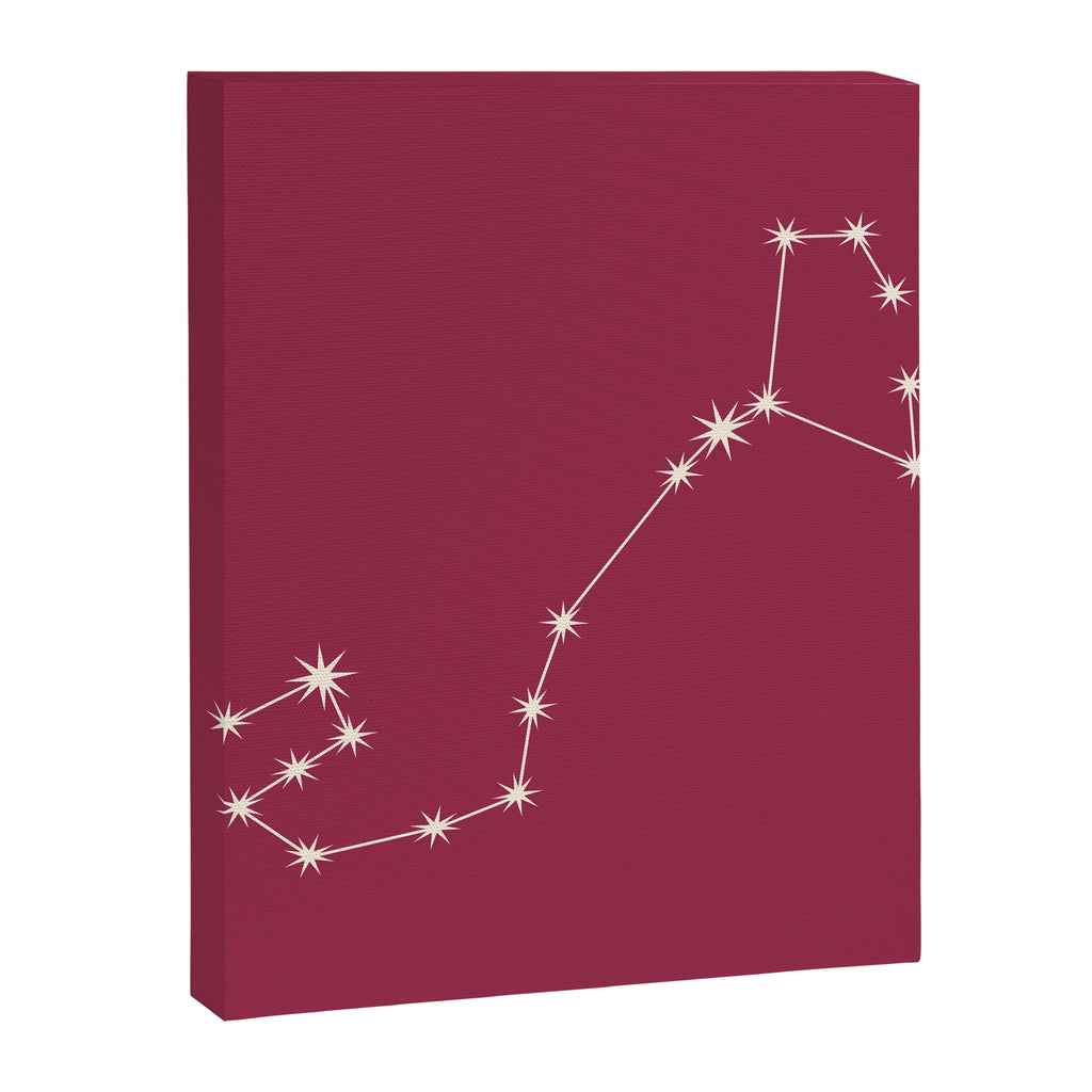 Scorpio Zodiac Star Constellation Line Art Pink Canvas Print Gallery Image 8