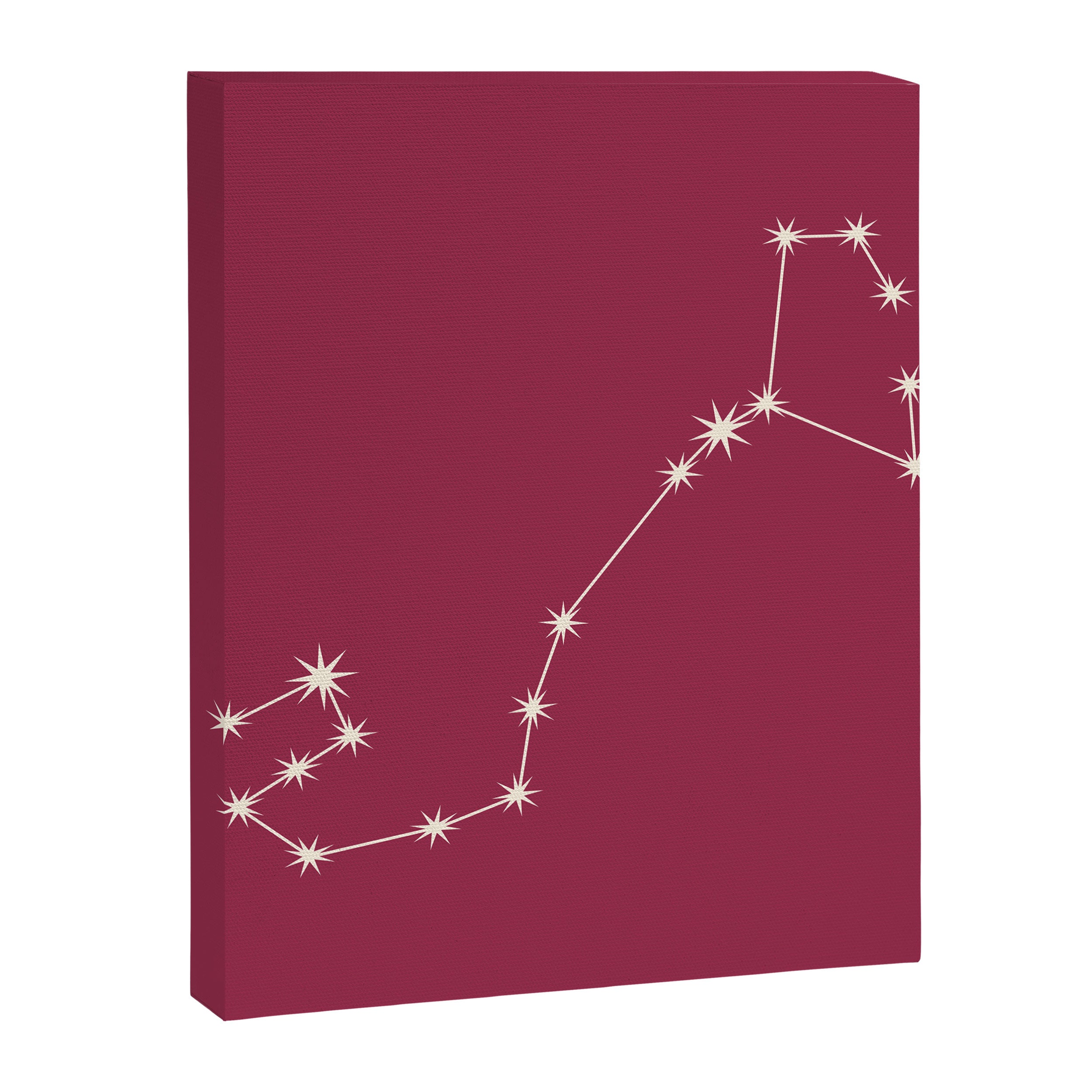 Scorpio Zodiac Star Constellation Line Art Pink Canvas Print Gallery Image 8