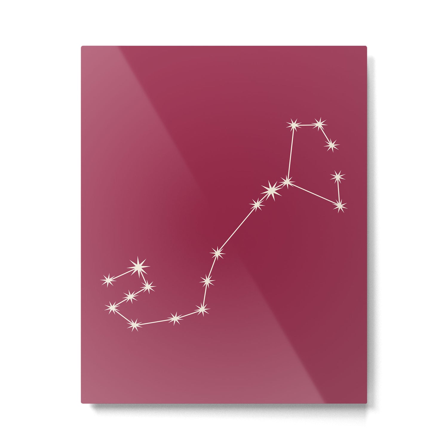 Scorpio Zodiac Star Constellation Line Art Pink Metal Print Gallery Image 6