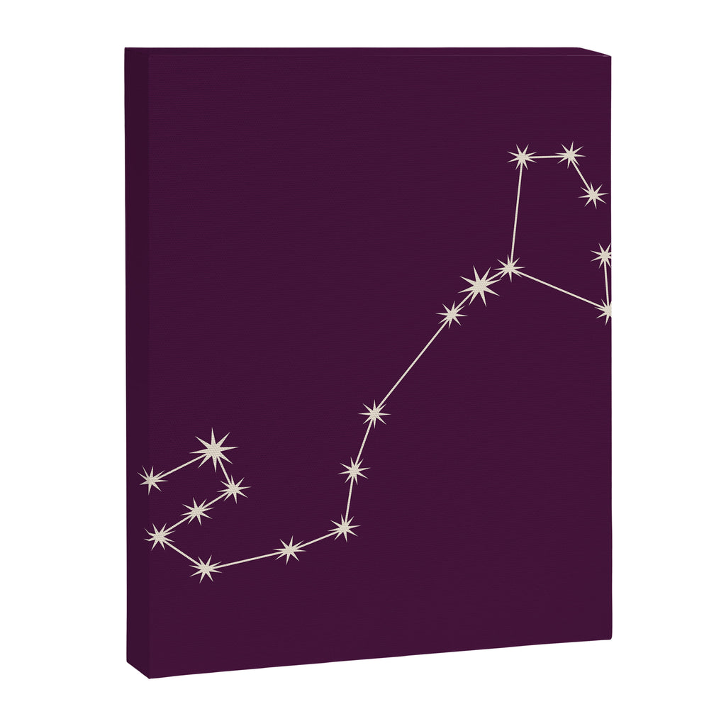 Scorpio Zodiac Star Constellation Line Art Plum Purple Canvas Print Gallery Image 8