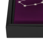 Scorpio Zodiac Star Constellation Line Art Plum Purple Framed Canvas Print Gallery Image 3