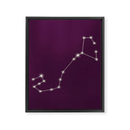 Scorpio Zodiac Star Constellation Line Art Plum Purple Framed Canvas Print Gallery Image 8