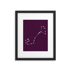 Scorpio Zodiac Star Constellation Line Art Plum Purple Framed Art Print Gallery Image 6