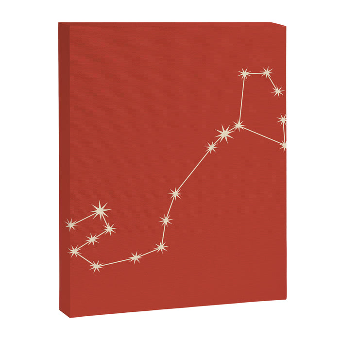 Scorpio Zodiac Star Constellation Line Art Red Canvas Print Gallery Image 1