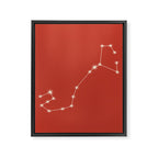 Scorpio Zodiac Star Constellation Line Art Red Framed Canvas Print Gallery Image 8