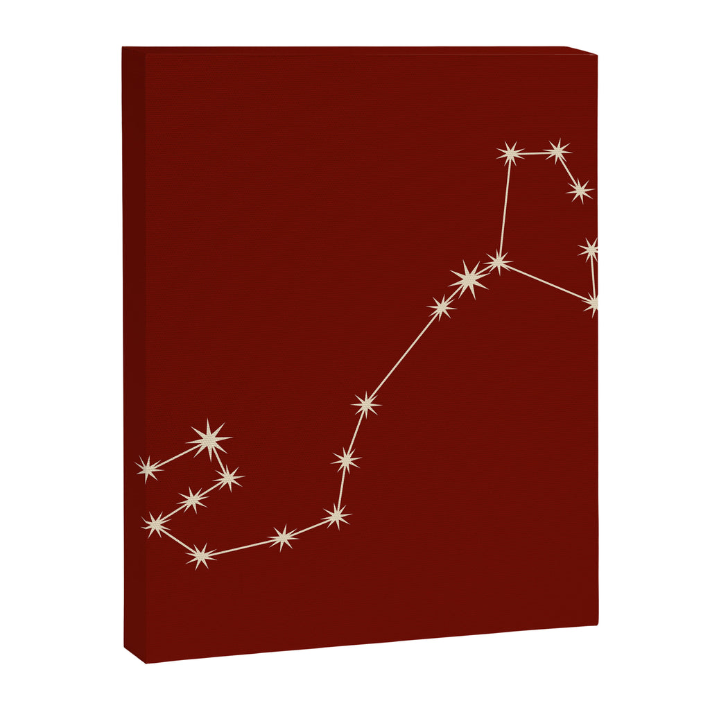 Scorpio Zodiac Star Constellation Line Art Ruby Red Canvas Print Gallery Image 8