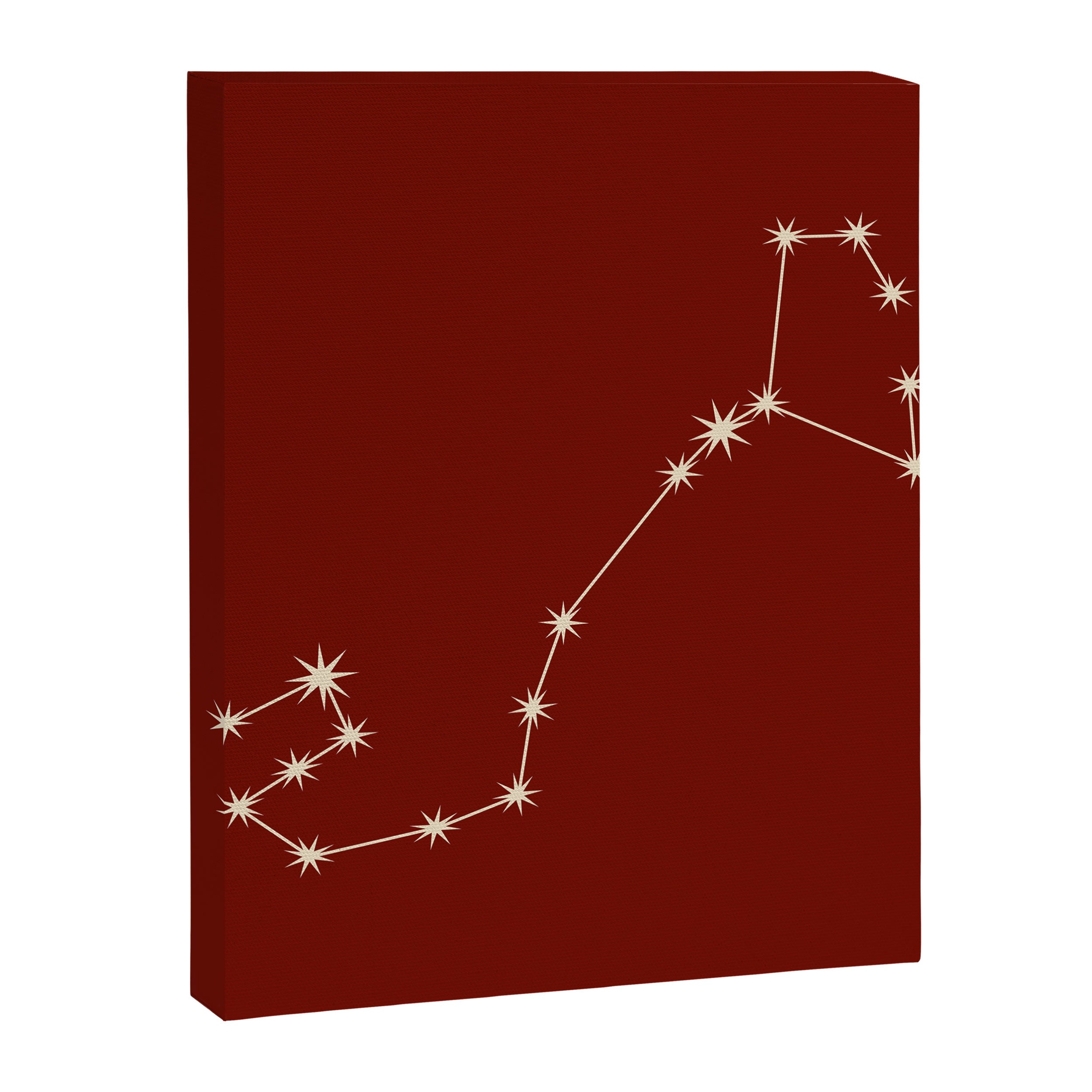 Scorpio Zodiac Star Constellation Line Art Ruby Red Canvas Print Gallery Image 8