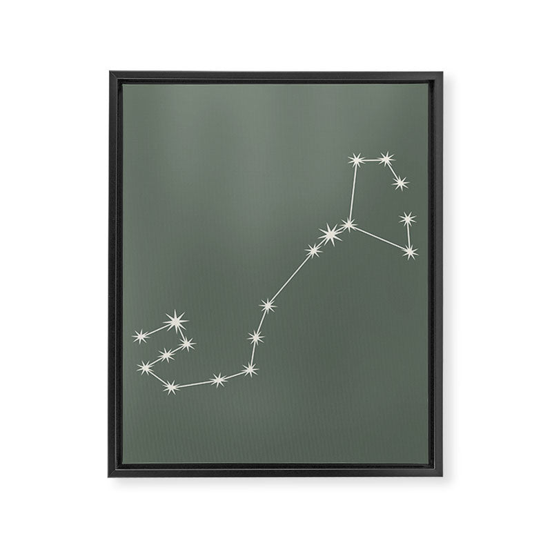 Scorpio Zodiac Star Constellation Line Art Sage Framed Canvas Print Gallery Image 8