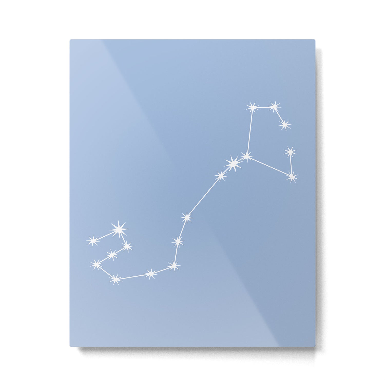 Scorpio Zodiac Star Constellation Line Art Sky Blue Metal Print Gallery Image 6