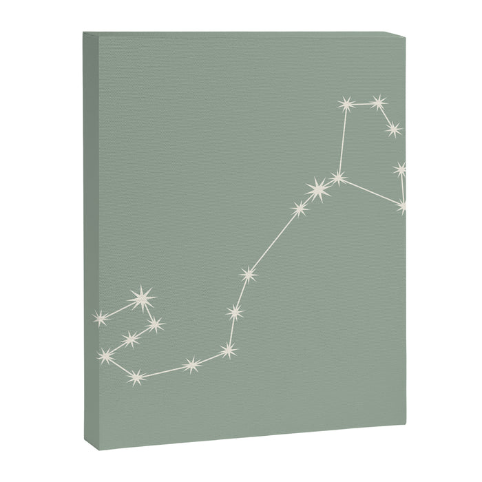 Scorpio Zodiac Star Constellation Line Art Soft Sage Canvas Print Gallery Image 1
