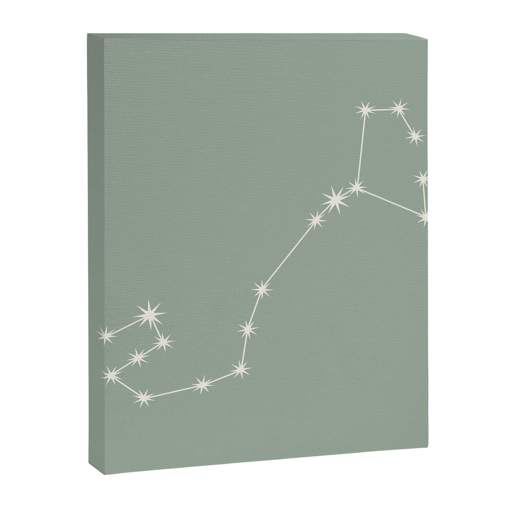 Scorpio Zodiac Star Constellation Line Art Soft Sage Canvas Print Gallery Image 8