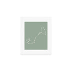 Scorpio Zodiac Star Constellation Line Art Soft Sage Art Print Gallery Image 1