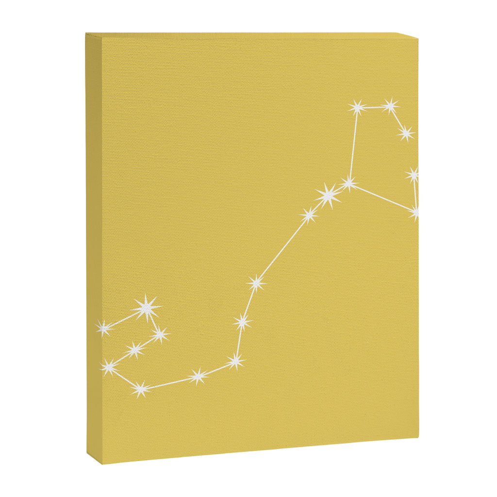 Scorpio Zodiac Star Constellation Line Art Soft Yellow Canvas Print Gallery Image 8
