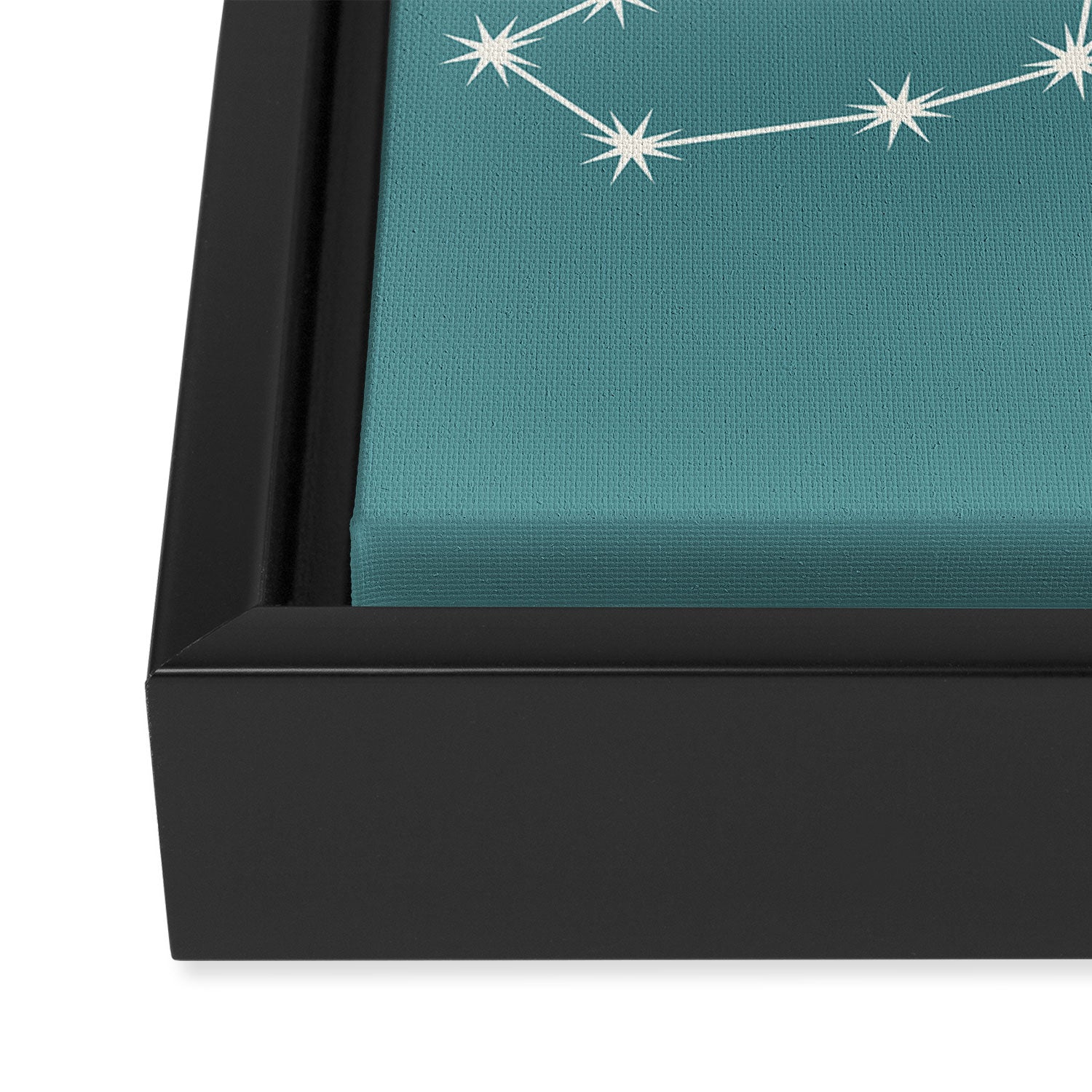 Scorpio Zodiac Star Constellation Line Art Teal Framed Canvas Print Gallery Image 3