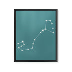 Scorpio Zodiac Star Constellation Line Art Teal Framed Canvas Print Gallery Image 8