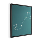 Scorpio Zodiac Star Constellation Line Art Teal Framed Canvas Print Gallery Image 2