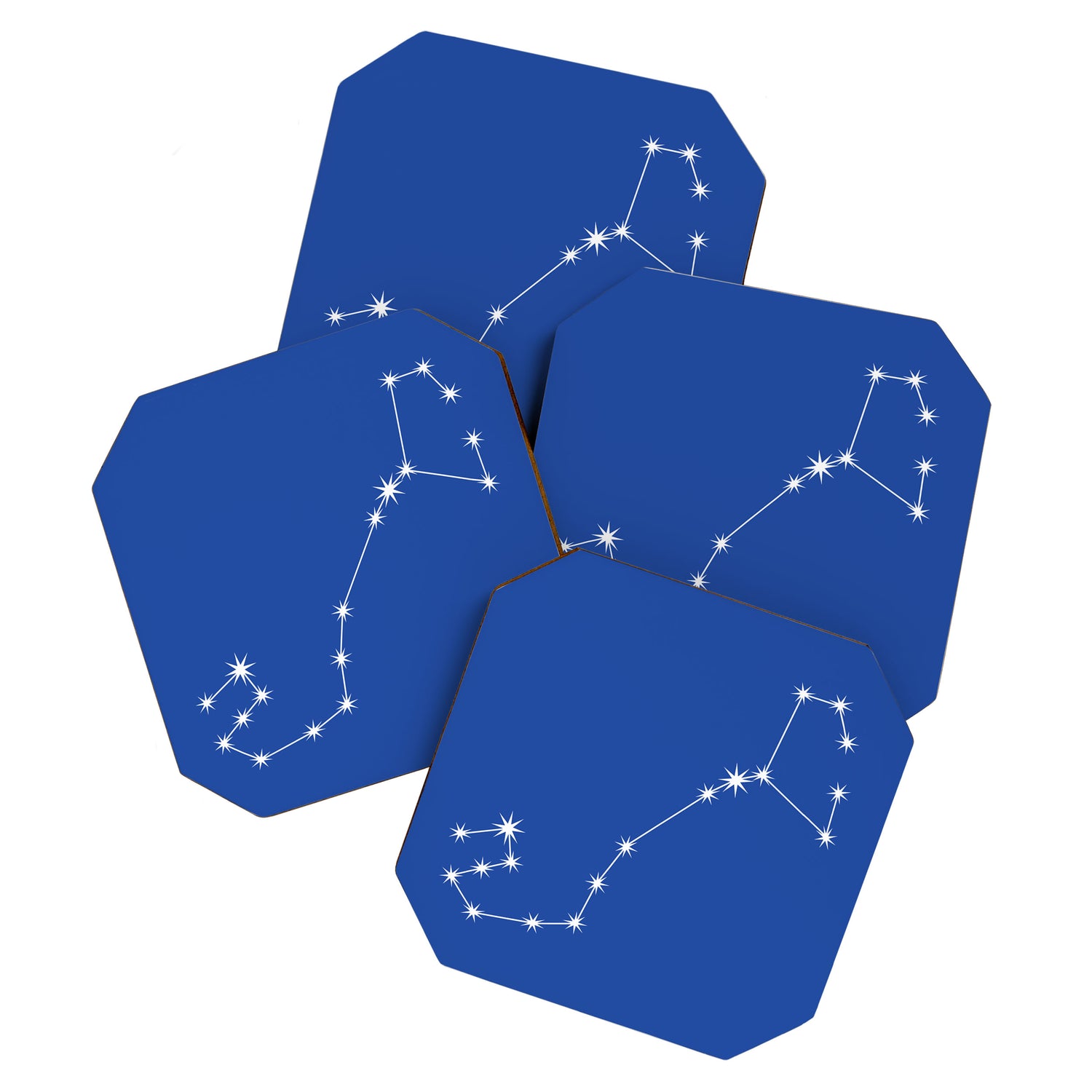 Scorpio Zodiac Star Constellation Line Art Vibrant Blue Coaster Gallery Image 1