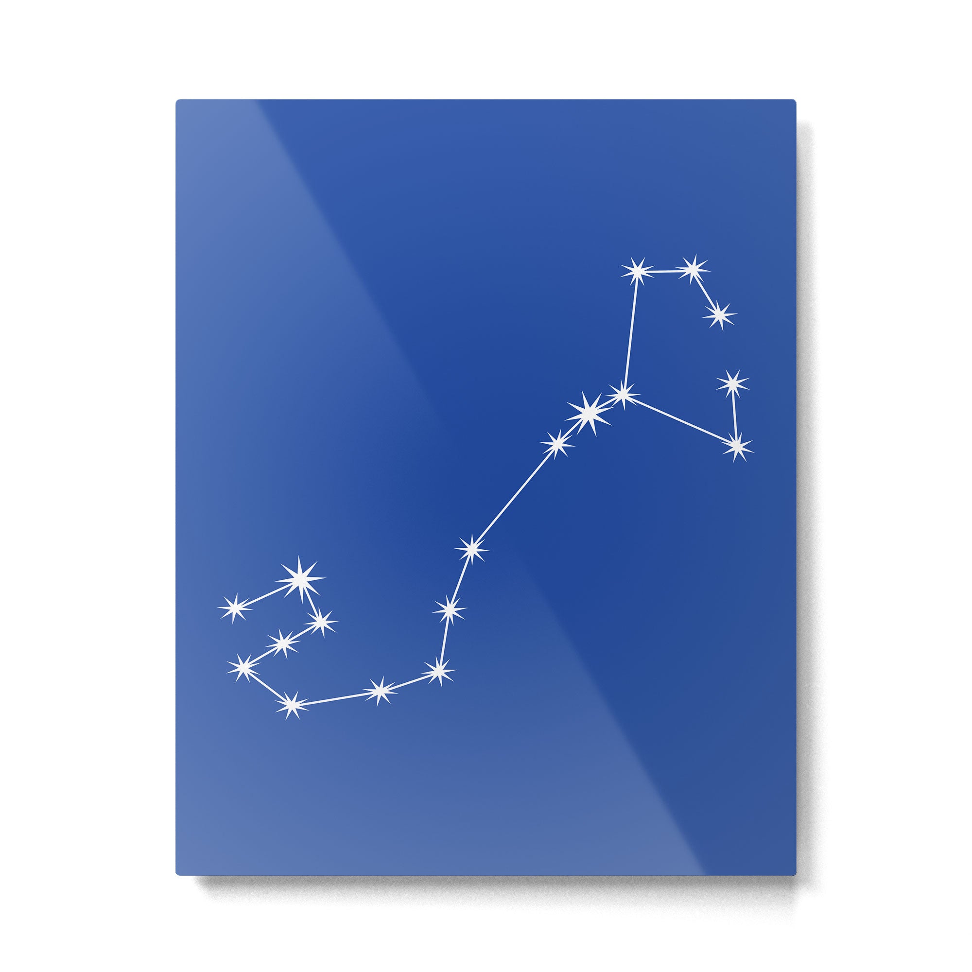 Scorpio Zodiac Star Constellation Line Art Vibrant Blue Metal Print Gallery Image 6
