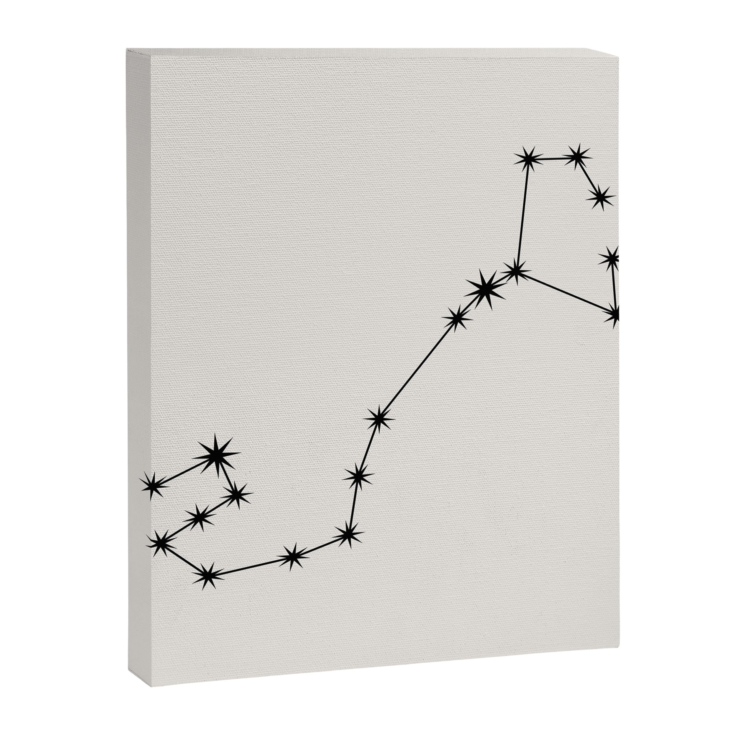 Scorpio Zodiac Star Constellation Line Art White Canvas Print Gallery Image 8