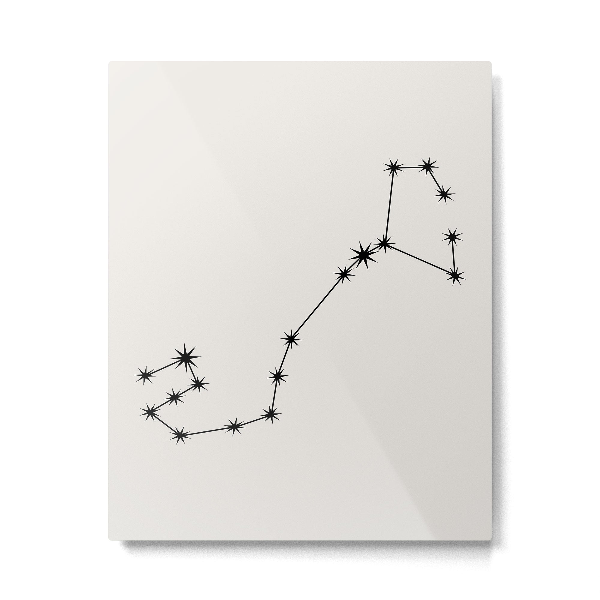 Scorpio Zodiac Star Constellation Line Art White Metal Print Gallery Image 6