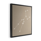 Taurus Zodiac Star Constellation Line Art Beige Framed Canvas Print Gallery Image 2