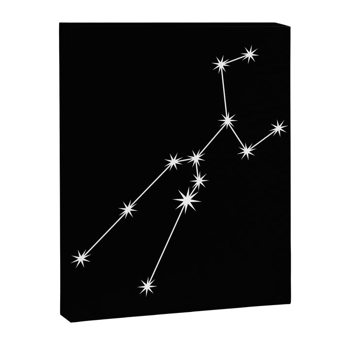 Taurus Zodiac Star Constellation Line Art Black Canvas Print Gallery Image 1