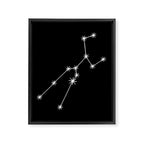 Taurus Zodiac Star Constellation Line Art Black Framed Canvas Print Gallery Image 8