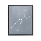 Taurus Zodiac Star Constellation Line Art Blue Grey Framed Canvas Print Gallery Image 8