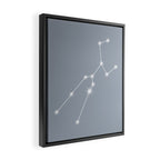 Taurus Zodiac Star Constellation Line Art Blue Grey Framed Canvas Print Gallery Image 2