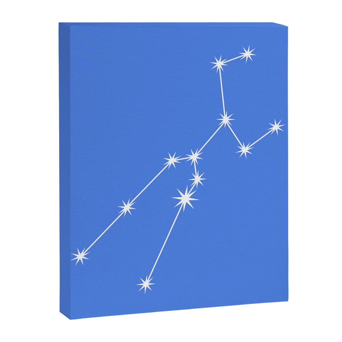 Taurus Zodiac Star Constellation Line Art Bright Blue Canvas Print Gallery Image 1