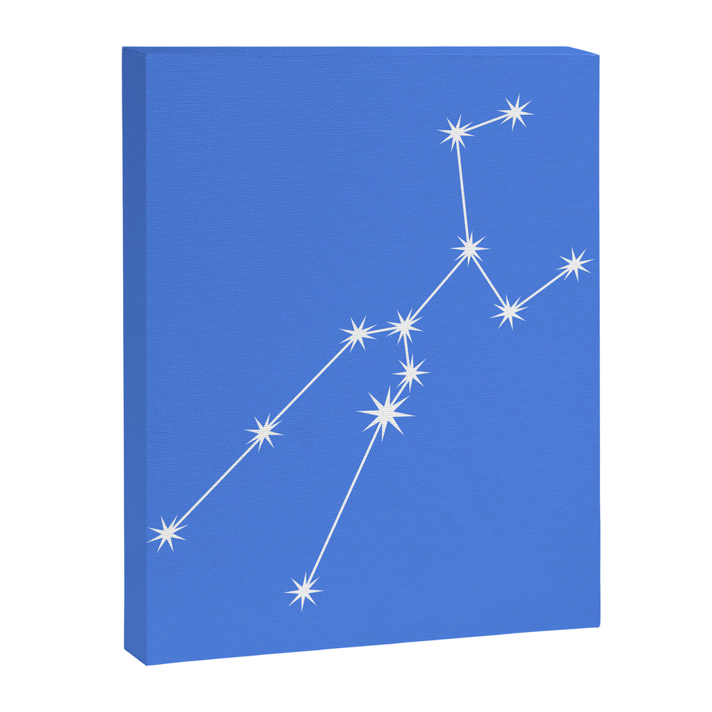 Taurus Zodiac Star Constellation Line Art Bright Blue Canvas Print Gallery Image 8