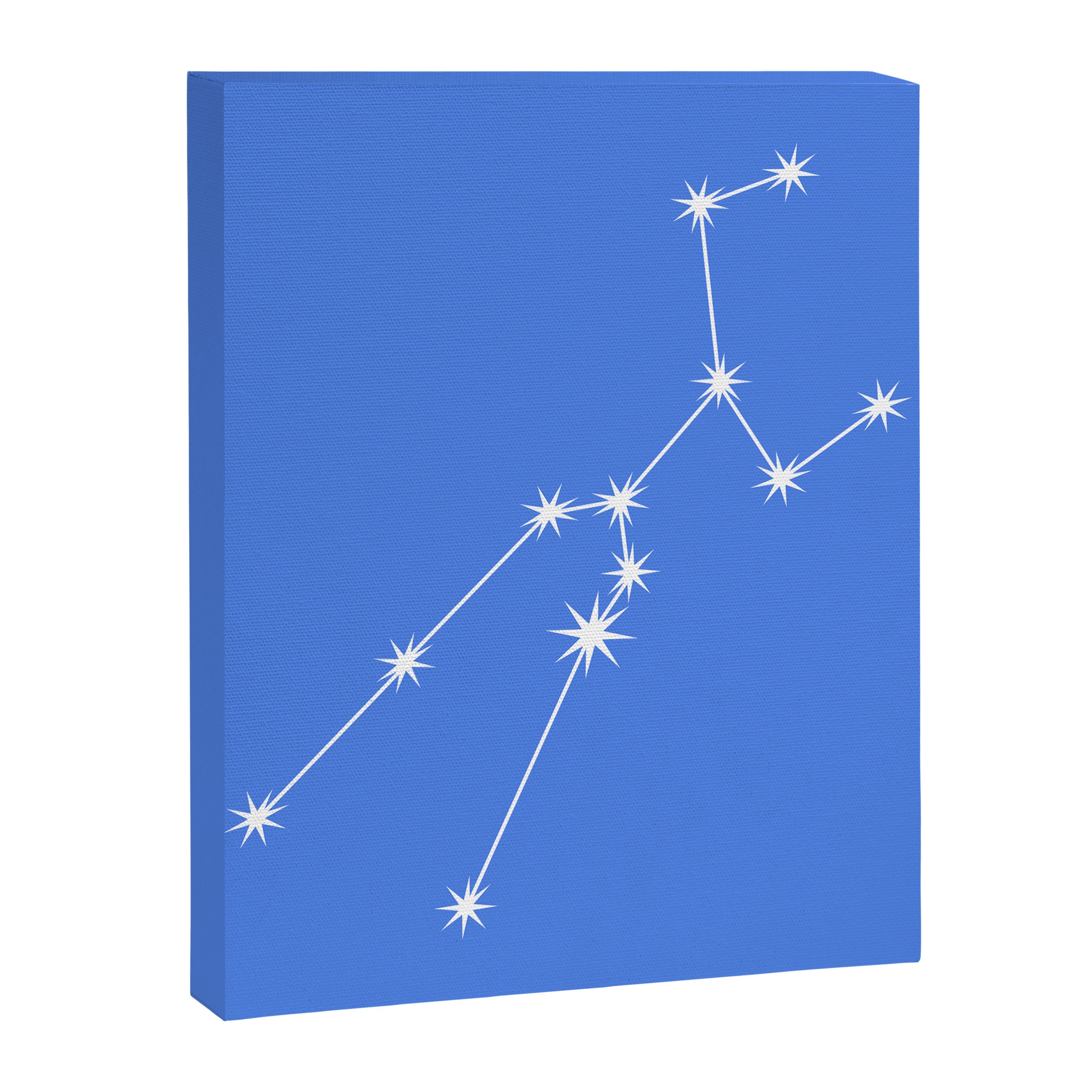 Taurus Zodiac Star Constellation Line Art Bright Blue Canvas Print Gallery Image 8