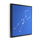 Taurus Zodiac Star Constellation Line Art Bright Blue Framed Canvas Print Gallery Image 2