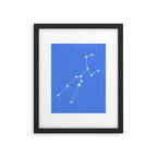 Taurus Zodiac Star Constellation Line Art Bright Blue Framed Art Print Gallery Image 6