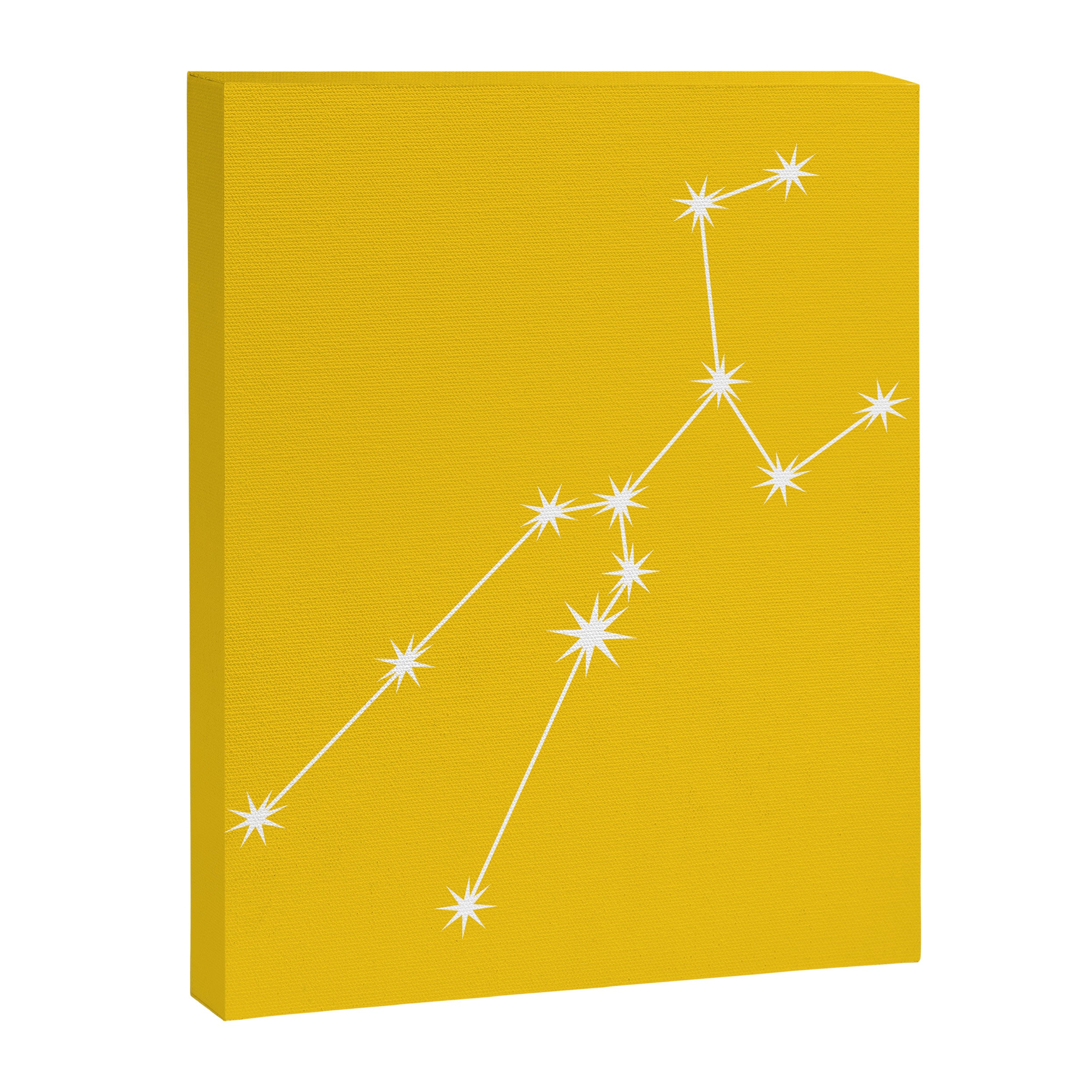 Taurus Zodiac Star Constellation Line Art Bright Yellow Canvas Print Gallery Image 8