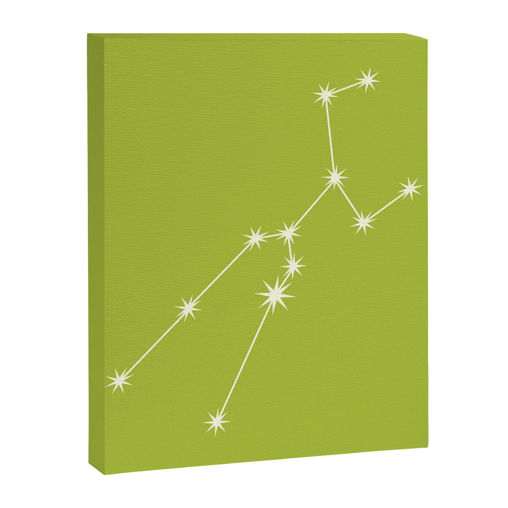 Taurus Zodiac Star Constellation Line Art Chartreuse Green Canvas Print Gallery Image 8