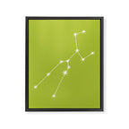 Taurus Zodiac Star Constellation Line Art Chartreuse Green Framed Canvas Print Gallery Image 8
