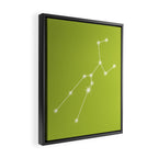 Taurus Zodiac Star Constellation Line Art Chartreuse Green Framed Canvas Print Gallery Image 2